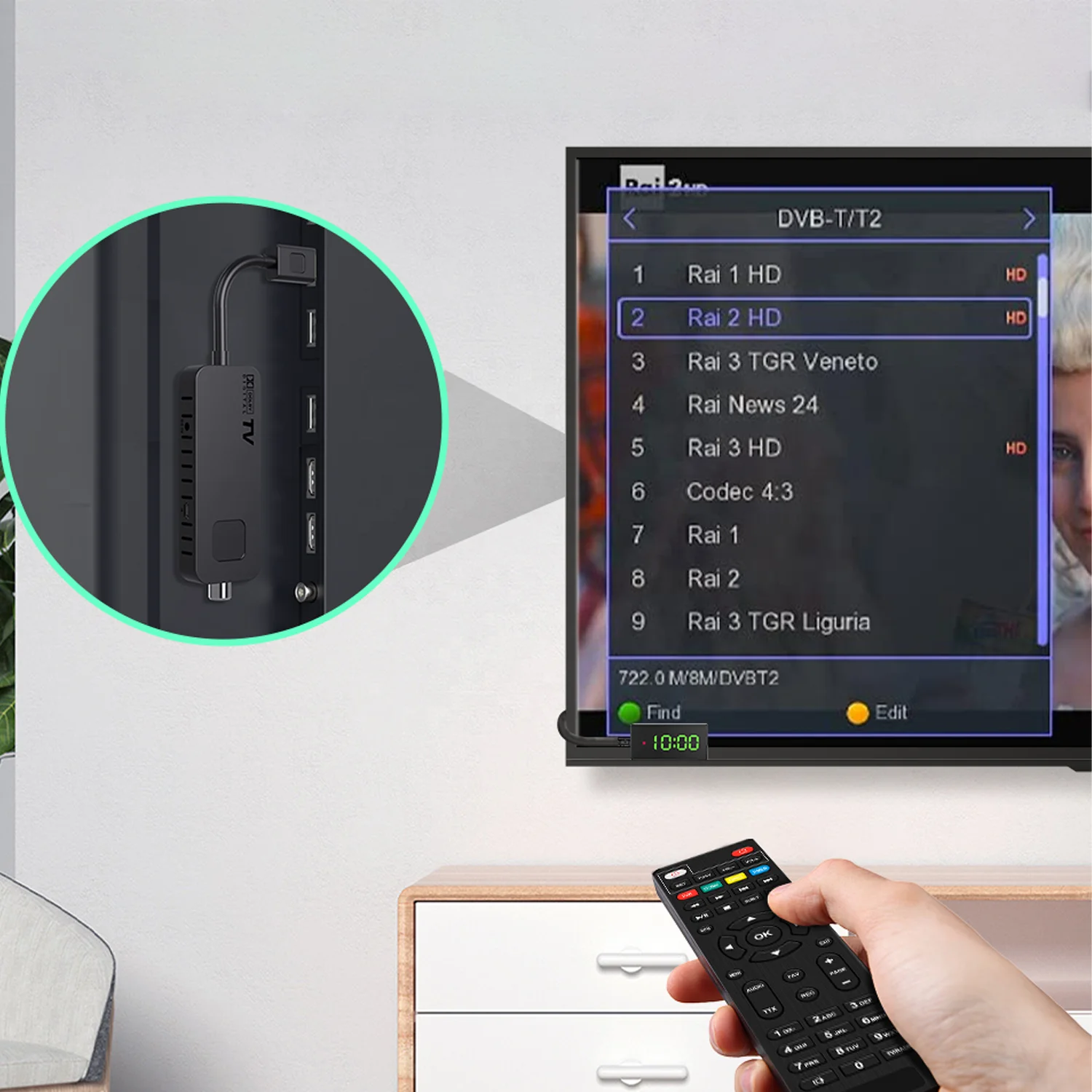 h265 Hd Tv Receiver Hot Sale Mini Portable DVB T2 TV HD Stick Terrestrial Receiver Digital Set-top Box TV Stick