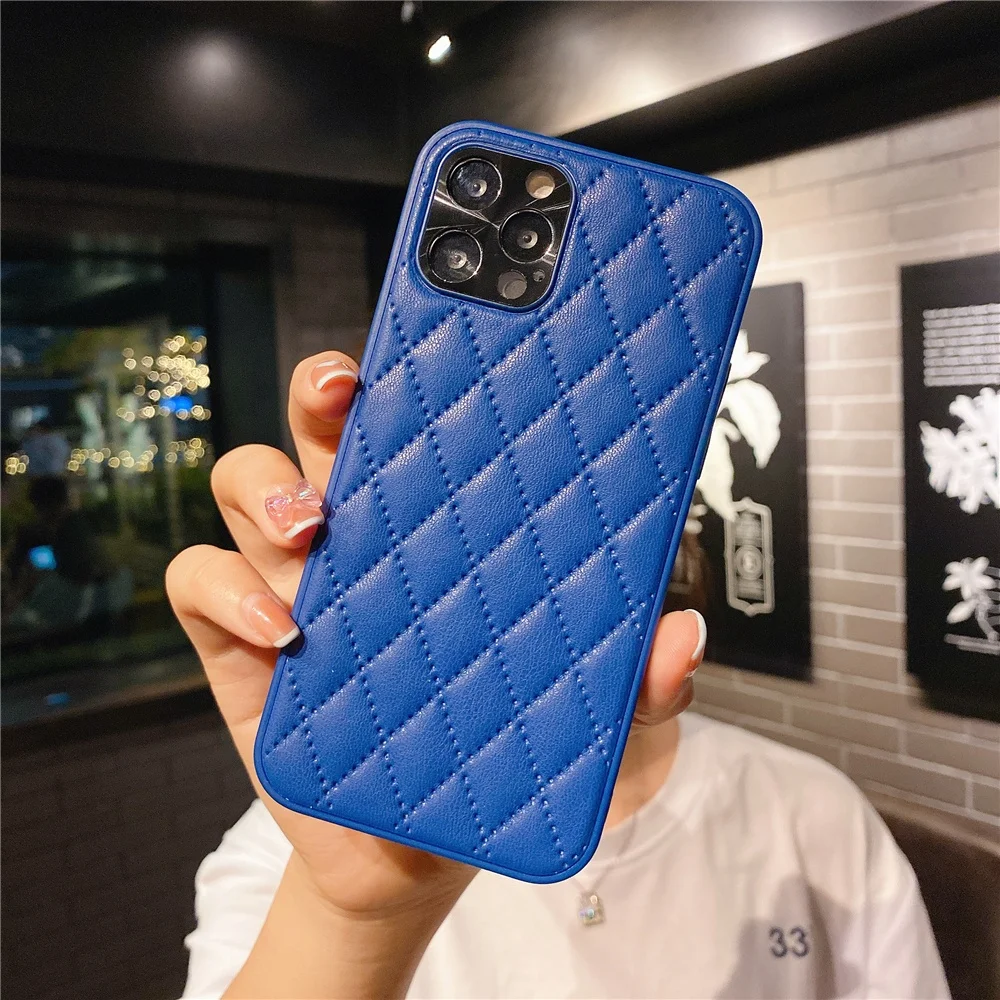 Phone 14 Luxury Colorful PU Leather Precise Metal Camera Women Man Phone Case for Phone 14 13 Pro Max