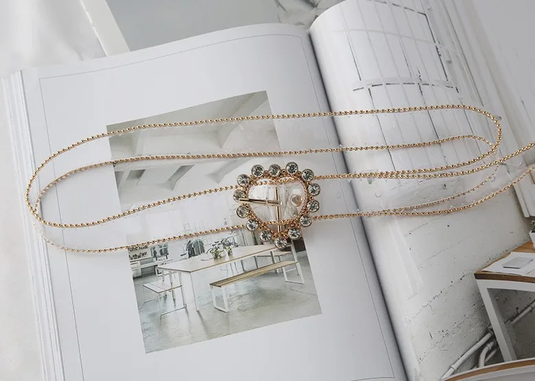 Пояс верности женский прозрачный, Пояс верности в Корейском стиле, подходит для платьев и джинсов, со стразами