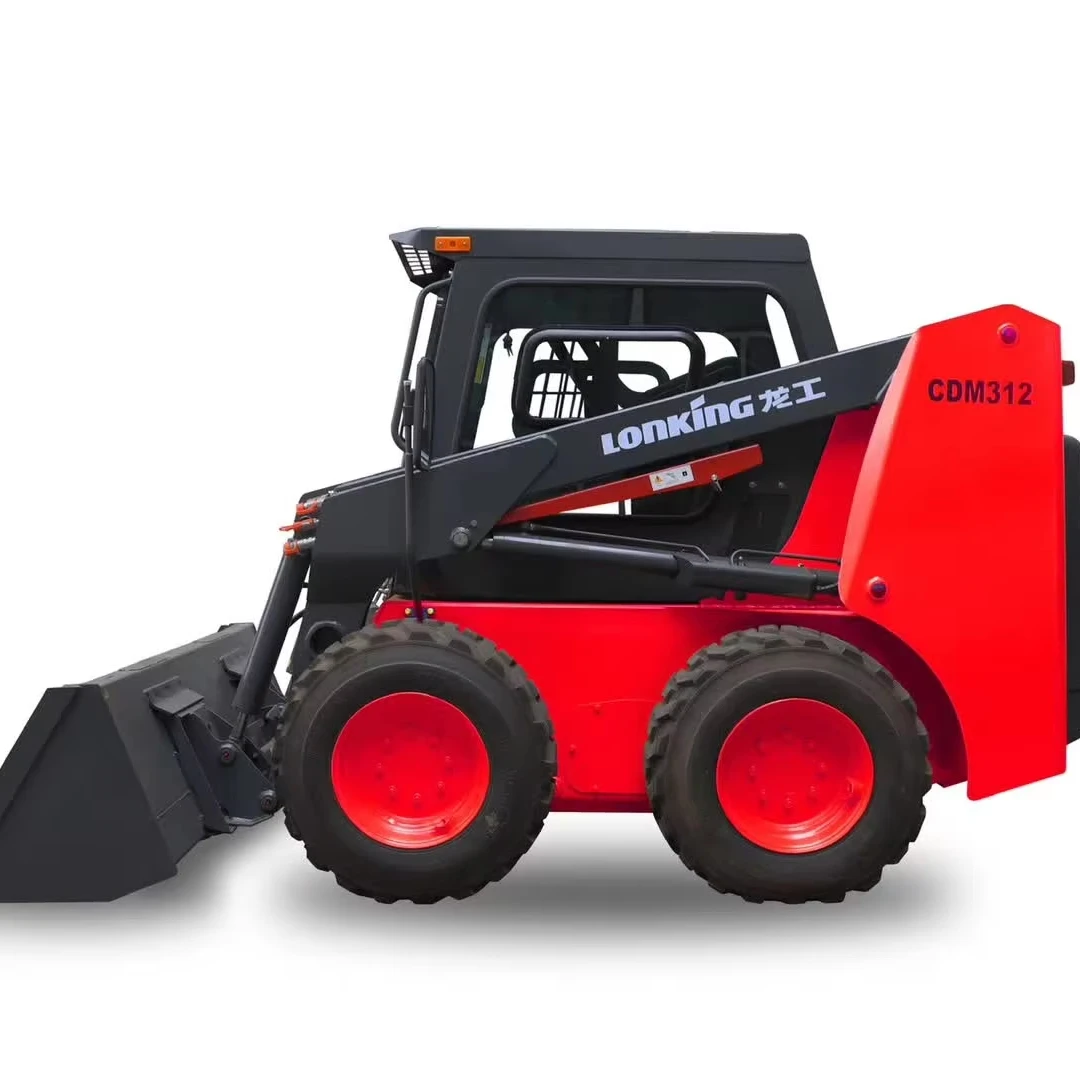 Customized colors Lonking skid steer loaders CDM312 LG312 mini loader in stock