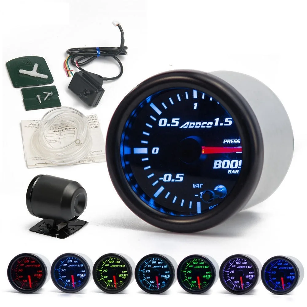 
 52 мм 7 цветов светодиодный дым уход за кожей лица авто бар Turbo Boost Gauge  
