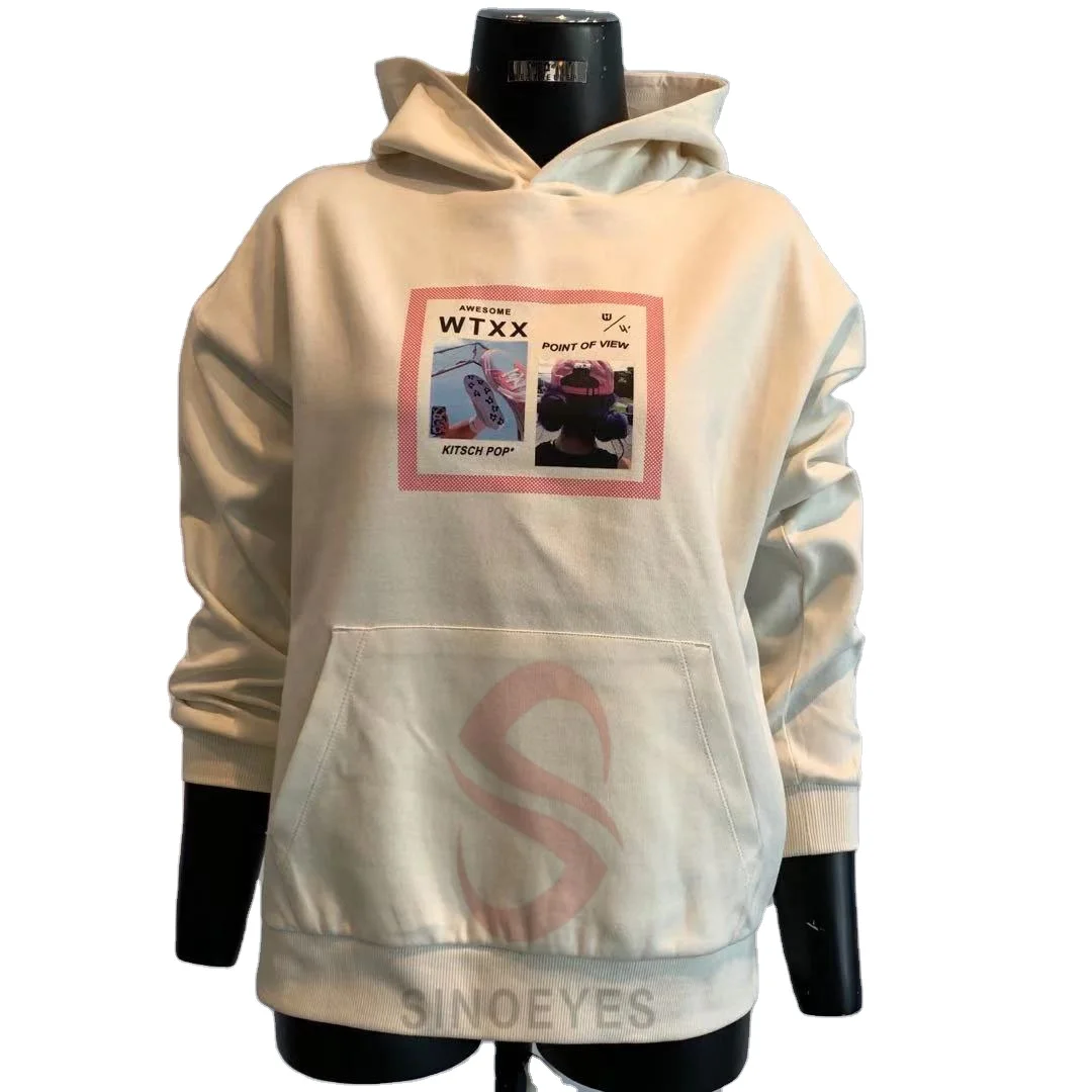 Повседневные фотопринтом с заниженной линией плеч карман «кенгуру» двойной уход за кожей лица ткани для девочек с капюшоном