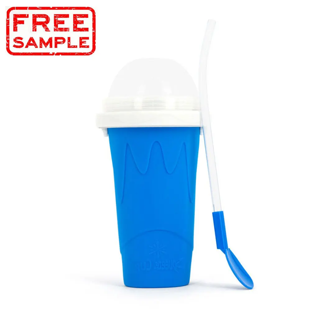 FREE SAMPLE Hot selling silicone rubber novelty frozen magic squeeze slush slushy maker ice cup with lid mug ice cream tools (1600541720312)