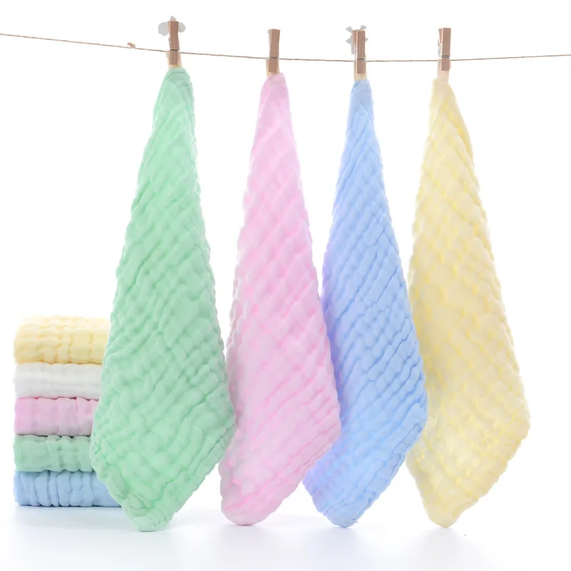 luxury 100%  organic  cotton newborn  baby towel gauze baby sweat square towel  burping bath towels and wash cloth set for baby