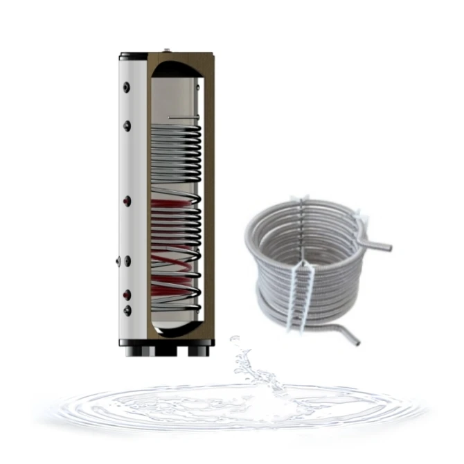 Air to water Heat pump solar collector domestic hot water tank with multiple coils SUS304 copper heat exchange coil for  house