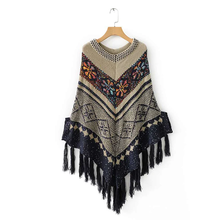 
Factory poncho cloak manufacturers embroidered shawls for women winter 
