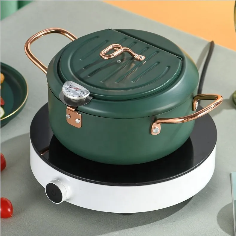 Горячая Распродажа кухонная жаровня Tempura сковорода термометр из углеродистой стали глубокая для Японии