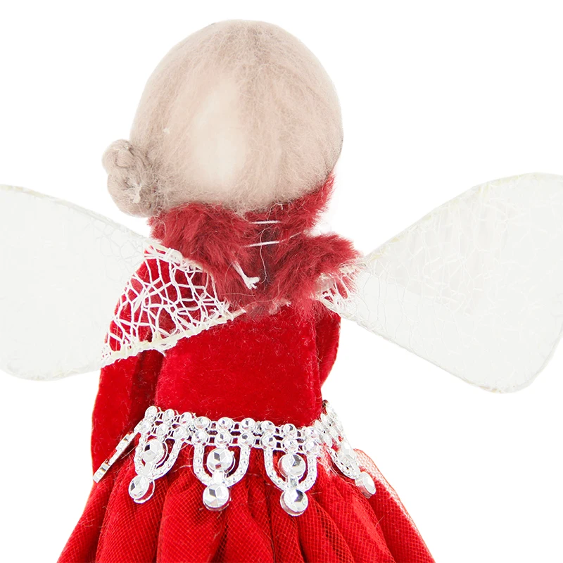 Hot Selling Red Cute Desktop Decor Garden Decoration Fairy Christmas Plush Doll