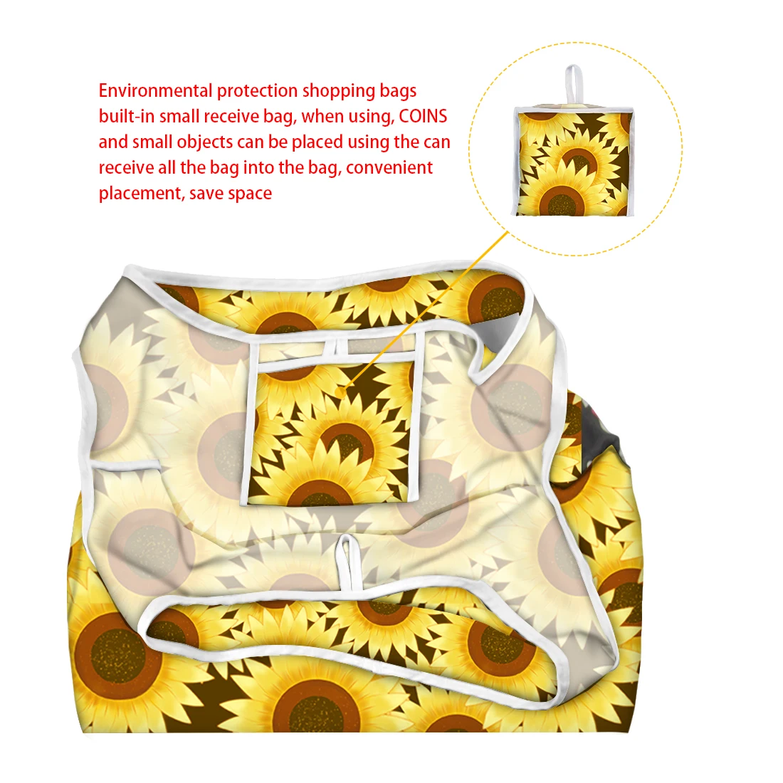 
Wholesale Cute Cactus Pattern Eco Friendly Reasable Grocery Bag Latest Trendy Women Bags Big Space Foldable Shopping Bag 