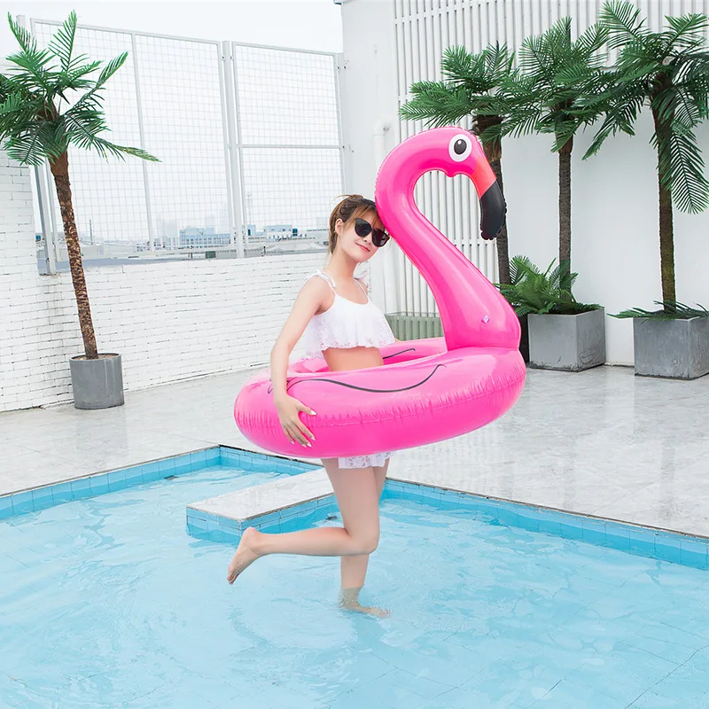 Hot selling Pvc Inflatable Flamingo Swim Ring for kids and adults