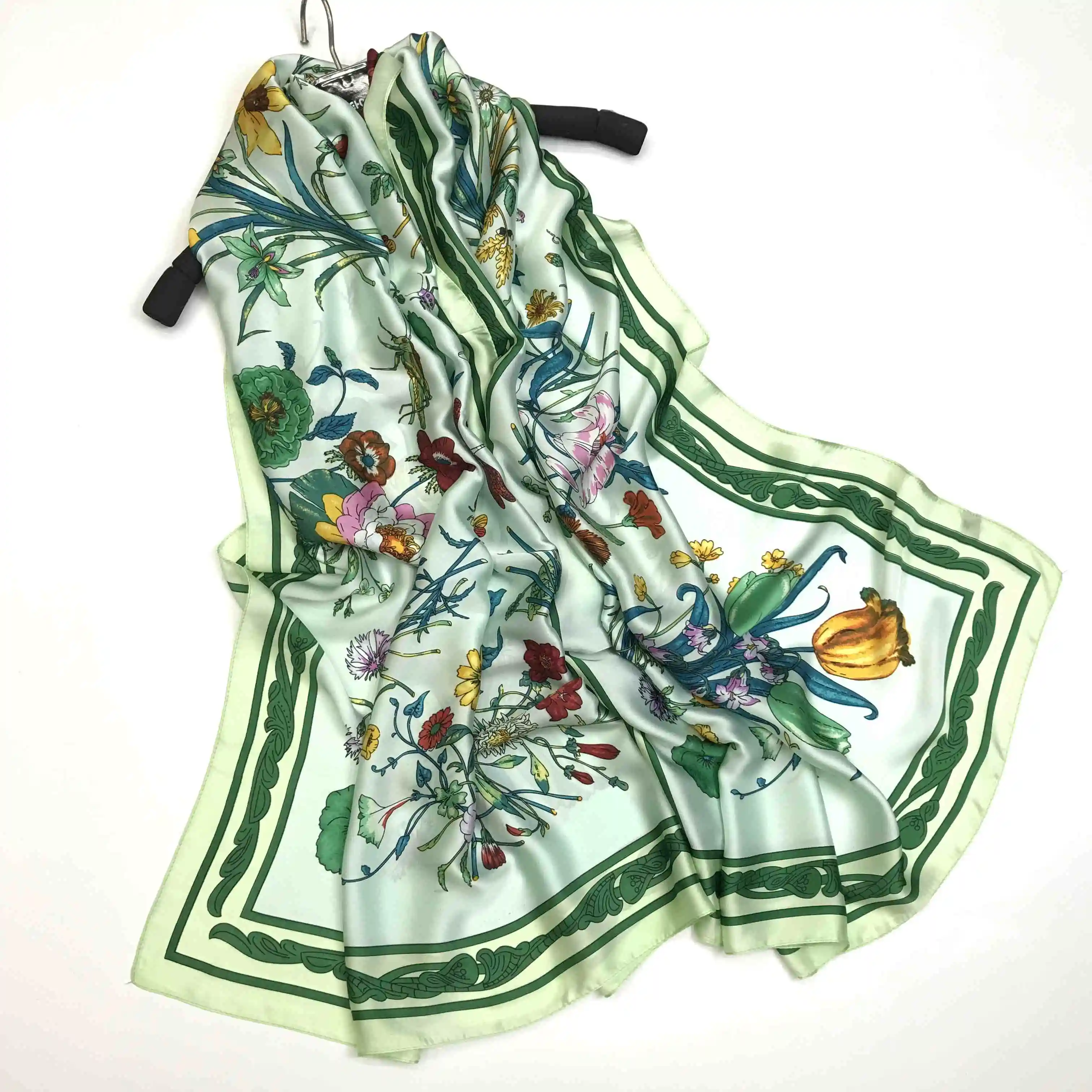 New Factory Direct Hot Sale Luxury Band Silk Long Scarf Custom Printed Lady Silk Scarf Wholesale Cheap Turkey Hijabs