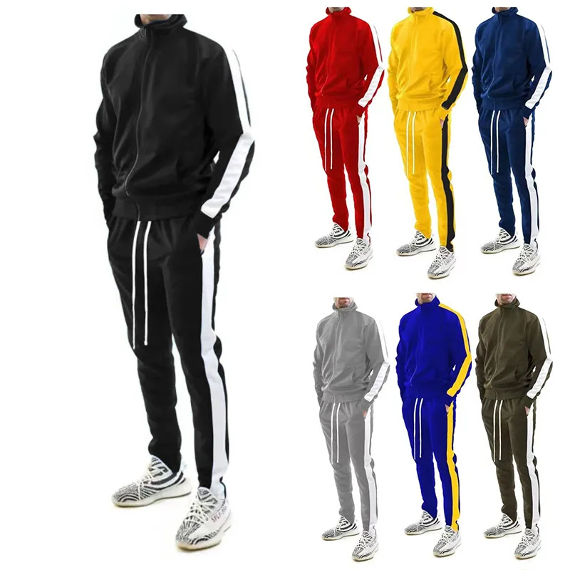 Custom Logo Embroidery Jogging Suit 100% Cotton Sweatsuit Thick Heavy Tracksuits For Men
