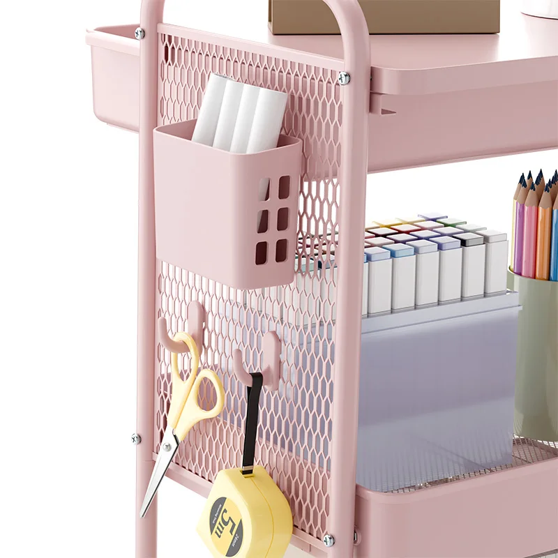 Supplies Oem Odm Multi Purpose 3 Tier Rolling Storage Rack Organizer Utility Trolley DIY Pegboard Storage Cart with Drawer