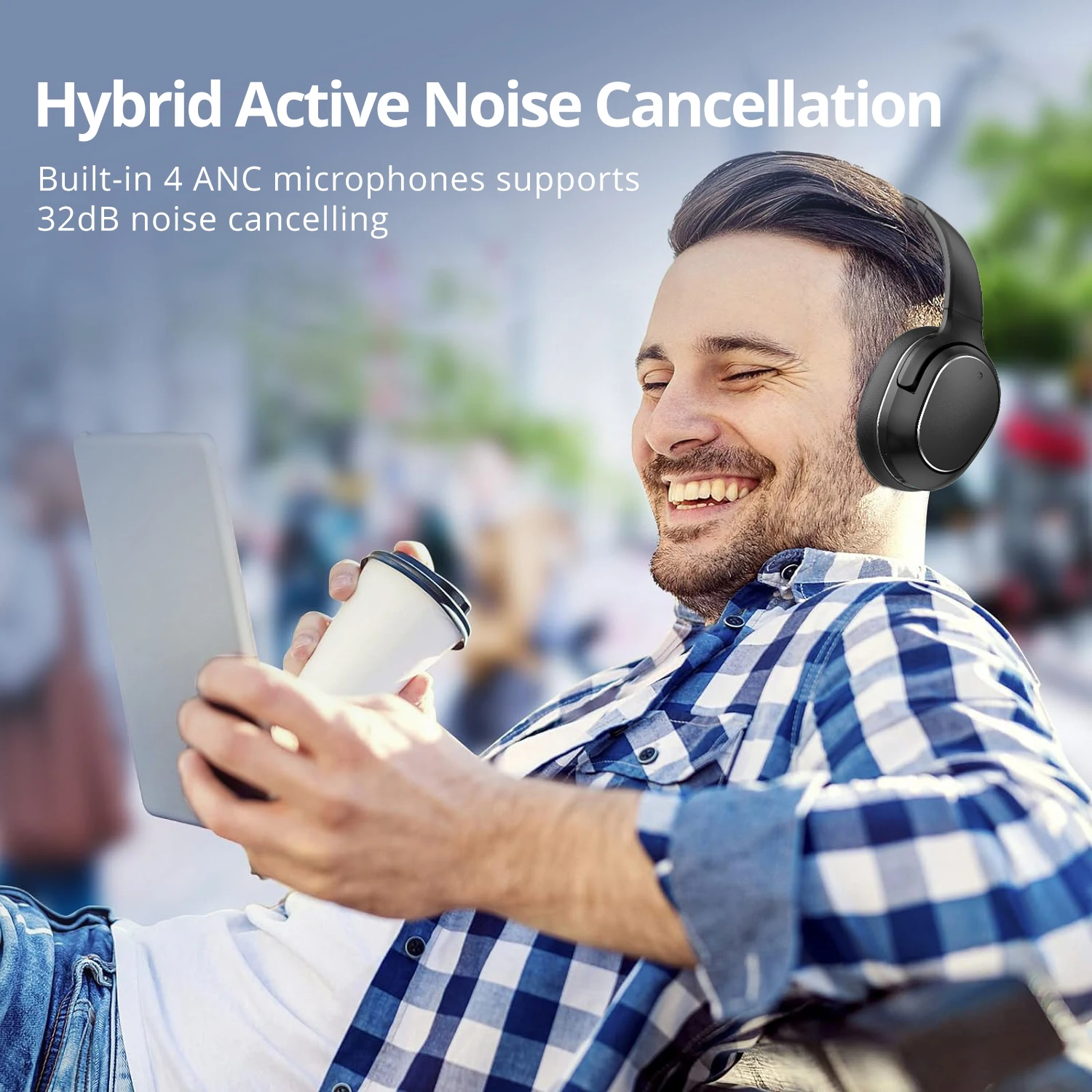 High Quality BT 5.1 Waterproof Wireless Headphones Noise Cancelling Headphones for Music