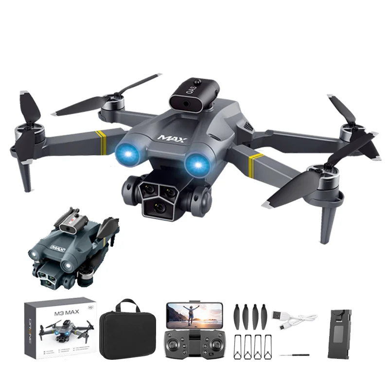 XLin M3 Max 2.4G Mini FPV Drone with HD Camera Brushless Motor Obstacle Avoidance WiFi Remote Control RC Toys