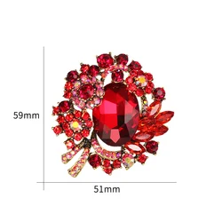 Weiman Jewelry Factory Plenty Stocks Outlet Vintage Gold Plated Red Crystal Plant Brooches