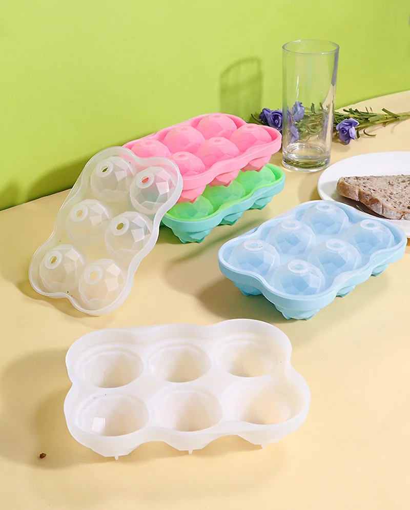 Silicon Ice Tray Cube Mold Round Spheroid 6 Ice Balls Whiskey Food grade household ice box wholesale
