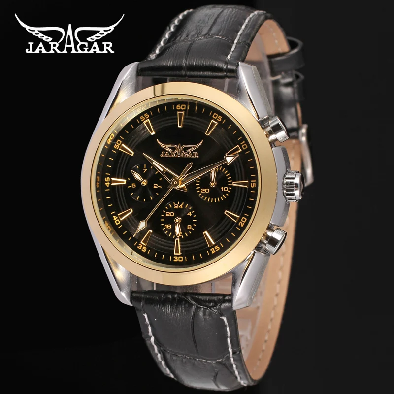 China wholesale hot sale brand Jaragar men business watch automatic 24 hour cheap male wrist watches