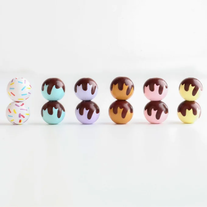 16mm Macaron colored wood beads hemp rope flow Hemato beads products DIY accessories