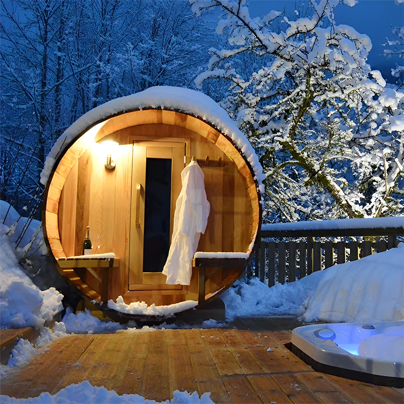 Cheapest 6 Person Wooden Sauna Room Outdoor Barrel traditional Steam Sauna