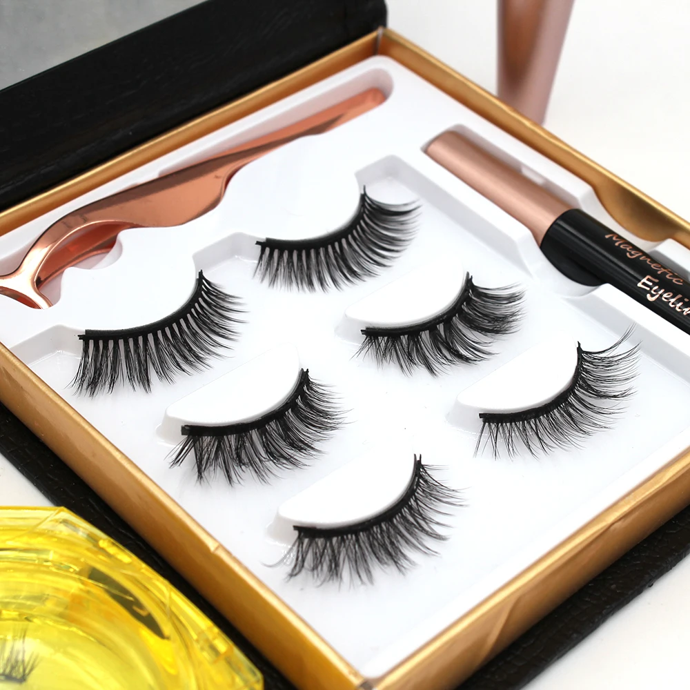 Luxury magnetic mink eyelashes private label magnetic eyelashes