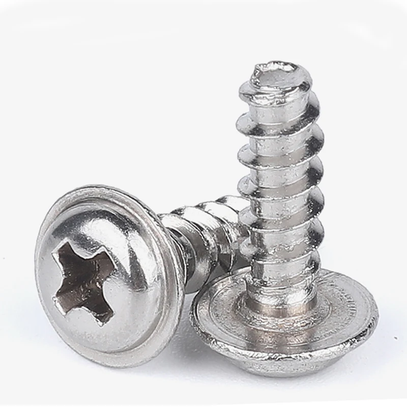 DIN968 stainless steel pan head self tapping screw with washer metal thread forming screw