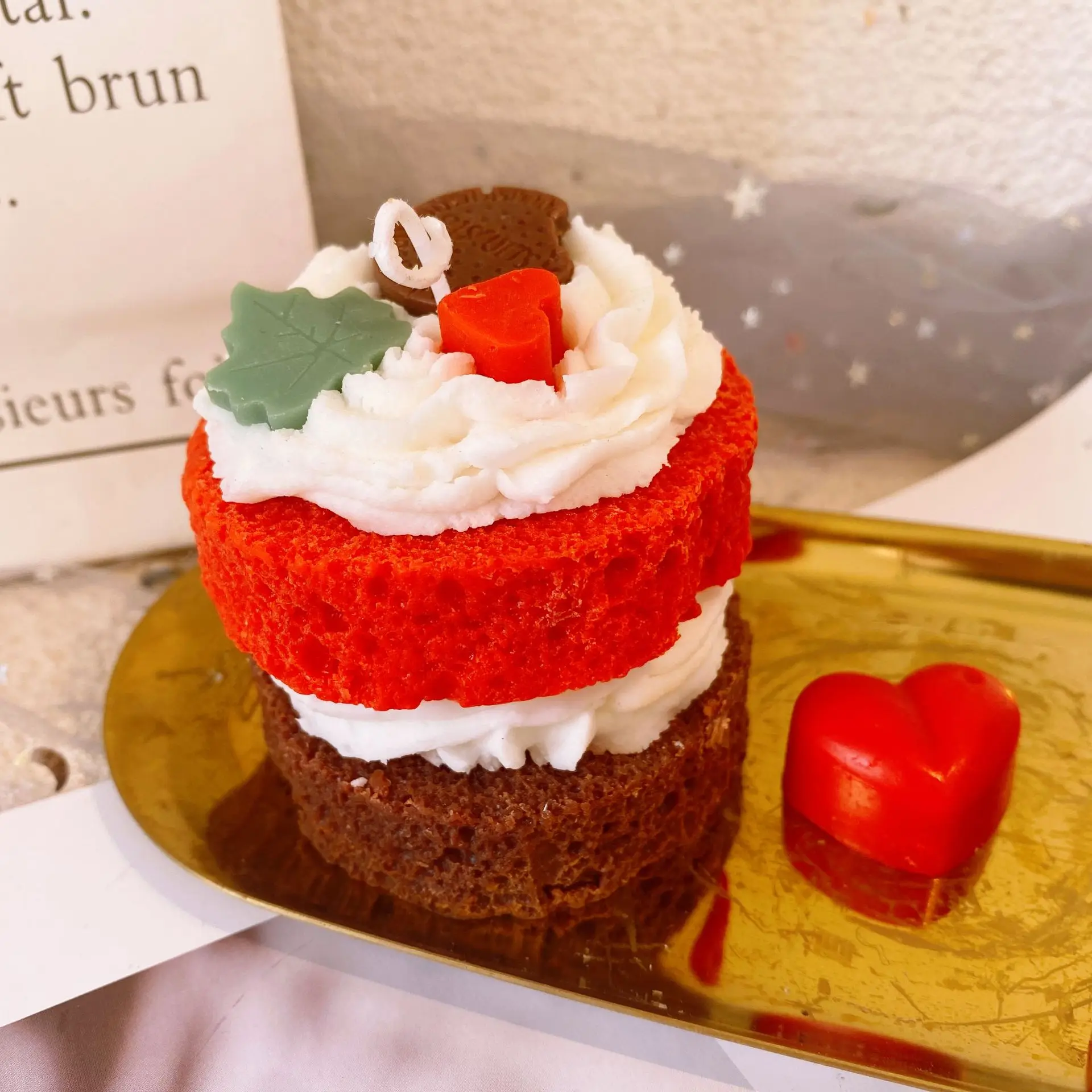 Crafts Coconut Handmade INS Fresh Freesia Red Velvet Cake Soy Candles Scented Wax Candle