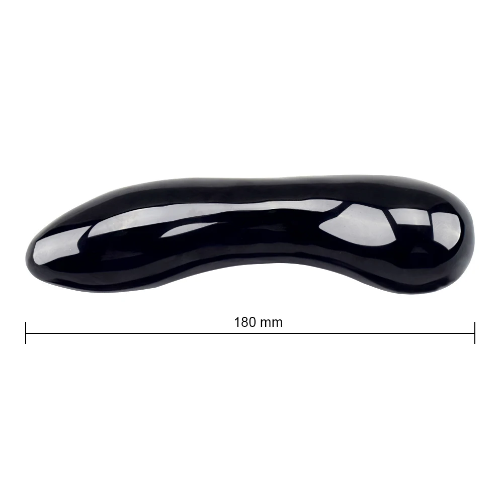 Natural black long quartz obsidian crystal massage wand