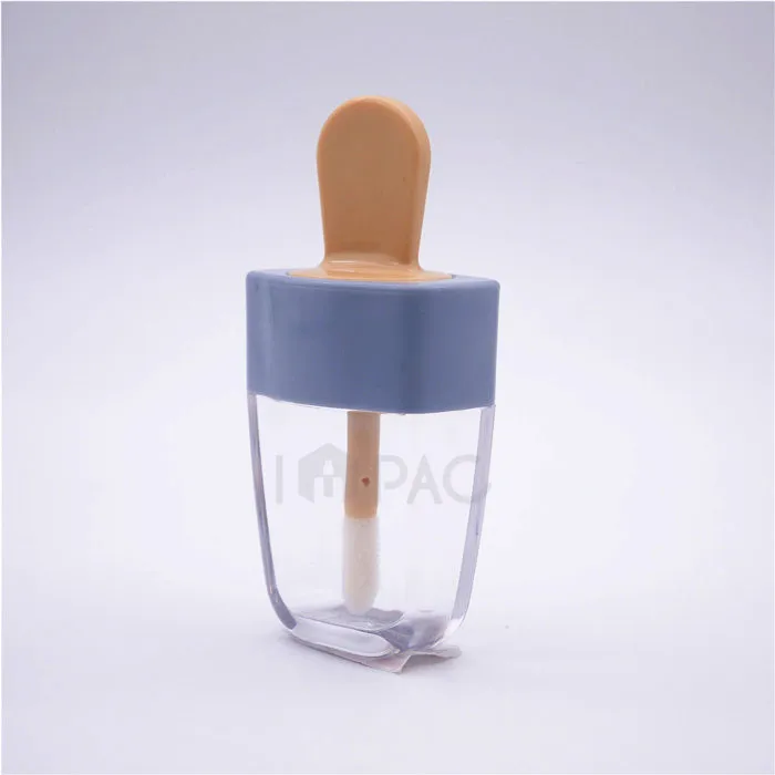 Custom transparent ice cream lip balm containers for lipgloss bottles