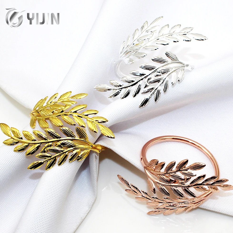 Hotel restaurant table decoration napkin buckle paddy gold wheat napkin ring for party wedding thanksgiving