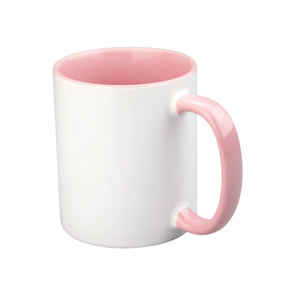High Quality 11oz Sublimation Mug Inner Colourful Handle Custom Mugs Logo Colored Ceramic Mug
