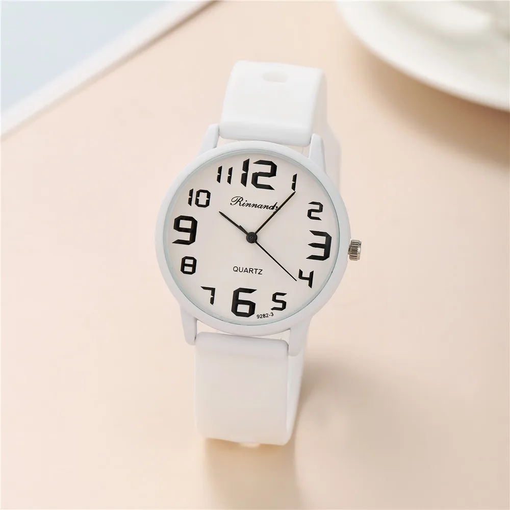 Women Fashion Silicone Watches Set Minimalist High Number Qualities Big Dial Ladies Quartz Wristwatches Casual Clock Gifts R01