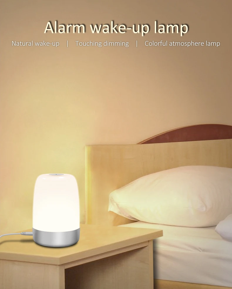 GreatRoc 2021 hot sale Factory Supply LED Colorful Change Alarm Clock  wake up light sunrise alarm clock