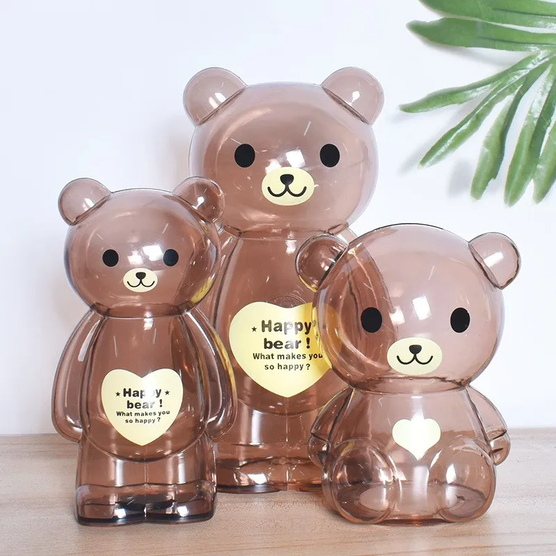 Transparent  Multifunction Piggy Banks For Kids Money Saving Box  Bear Coin Bank Gifts For Children