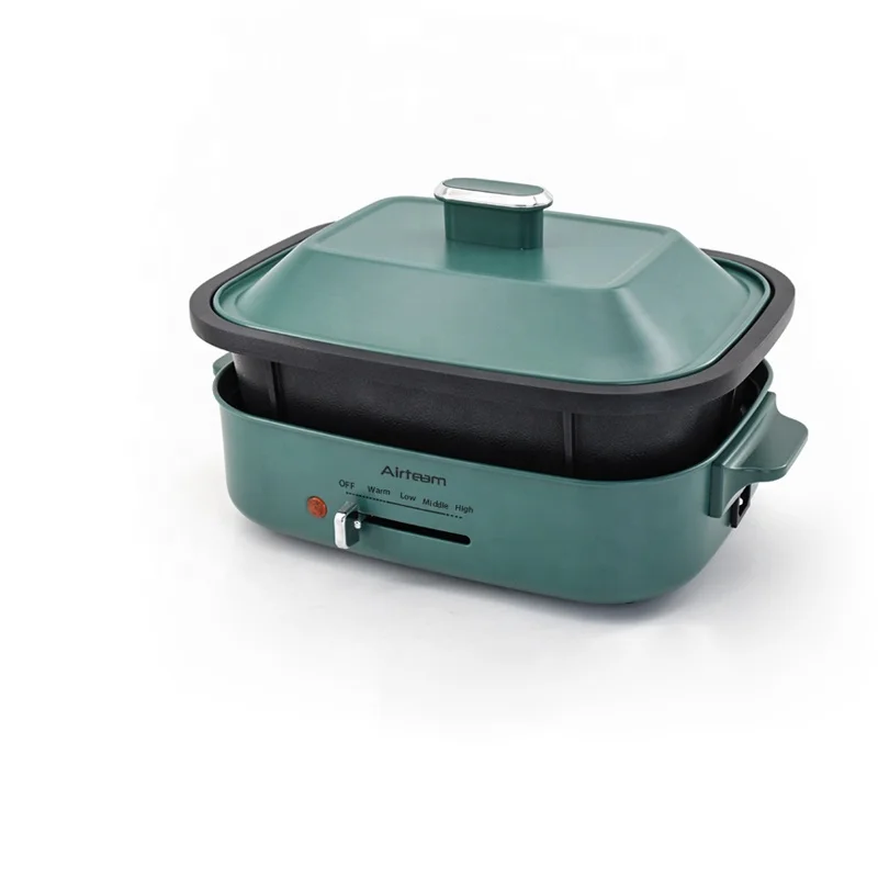 Универсальный Электрический гриль, домашний гриль для барбекю, приготовление тушения и Горячая кастрюля с антипригарной кастрюлей, быстрое и здоровое приготовление пищи