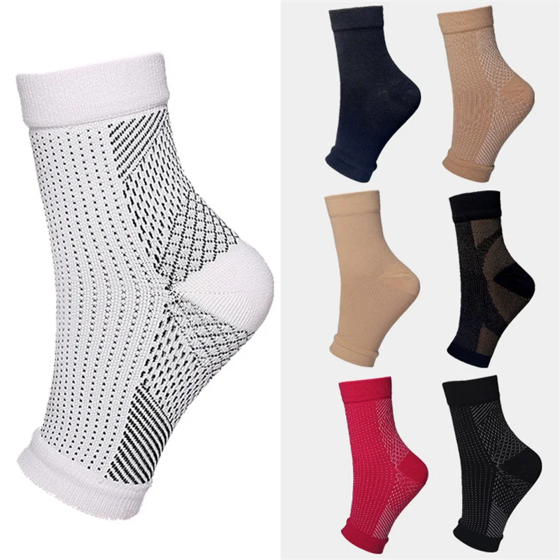 Manufacturers wholesale new ankle socks spot pressure ankle support solid color sports socks