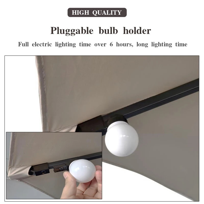 Latest design garden patio outdoor solar panel Center of the lamp LED light bulb bead umbrella