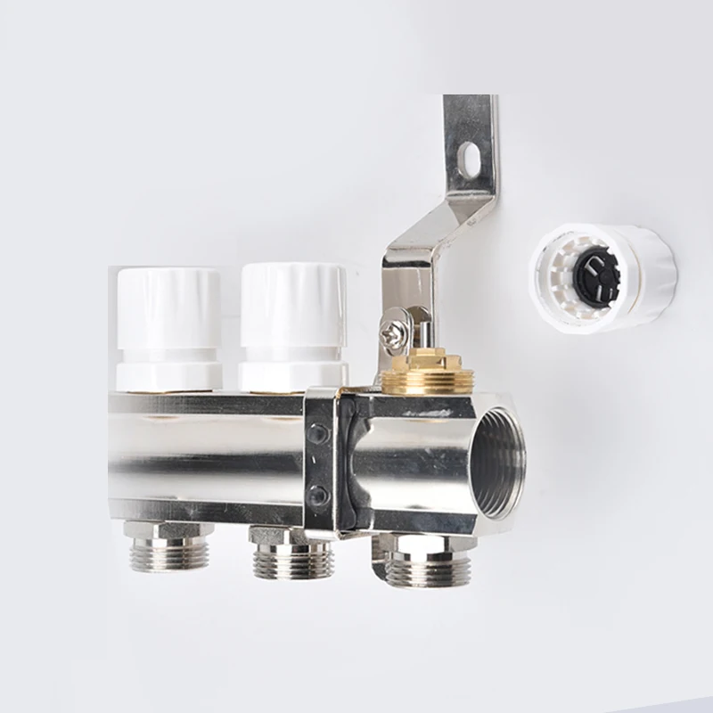 H2002 2 - 12 Ways Brass Collectors Brass Manifold With Flow Meter For Floor Heating