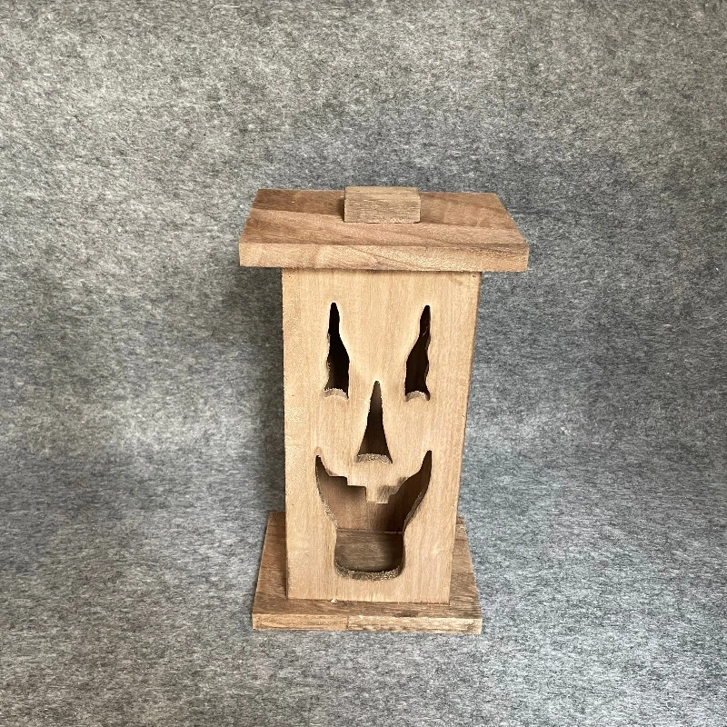 Hot Selling Halloween Wood Craft Lantern Hanging Fancy Design Handcraft Halloween Candle Wooden Box for Easter Party Decorative