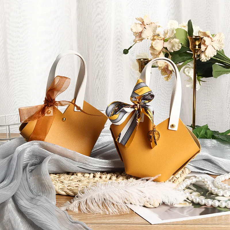 New Wedding Candy Boxes Bag Candy Leather Wedding Gift Set Wedding Gifts For Guests Souvenirs