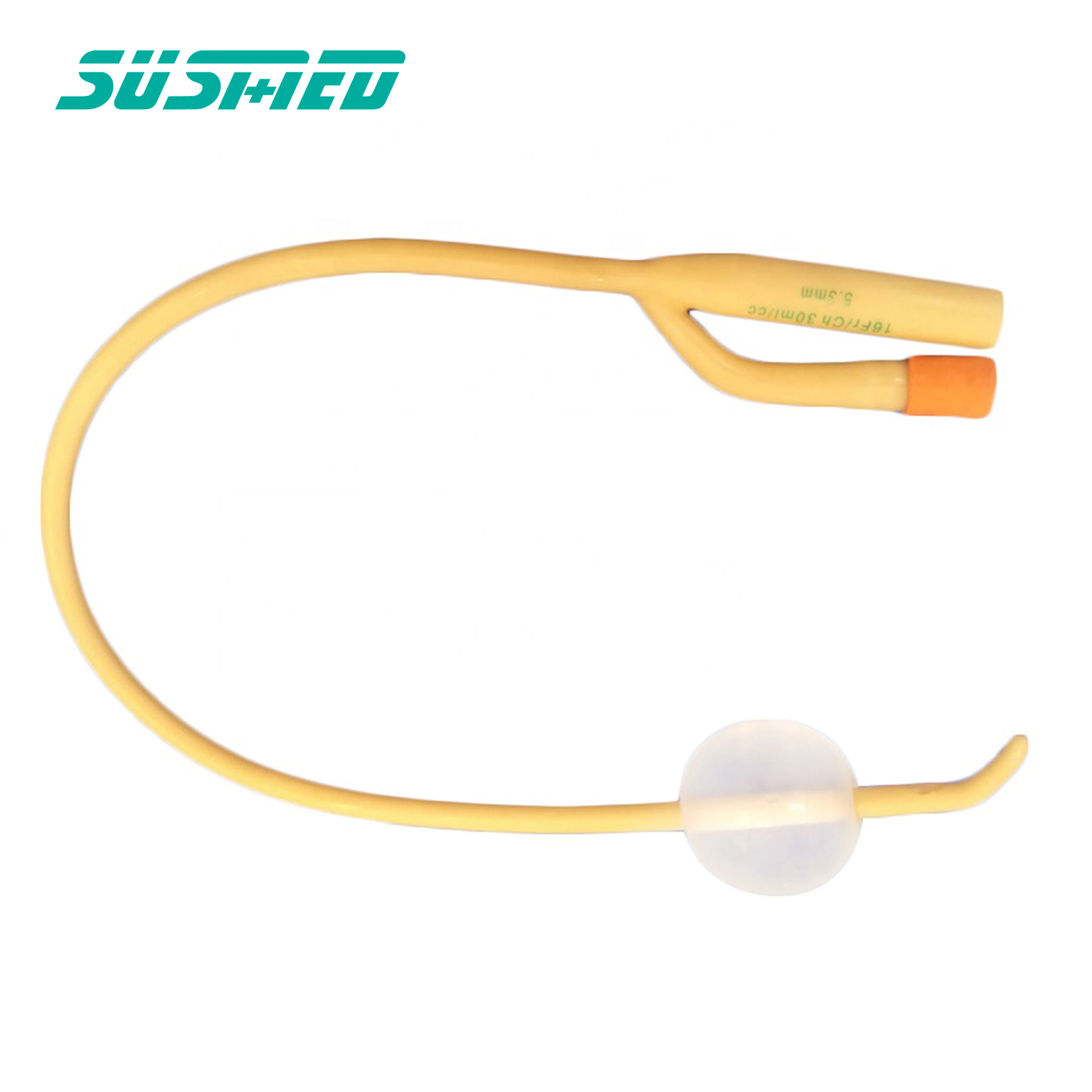 two-way silicone coated latex foley catheter with single balloon disposable medical consumption urinary catheter