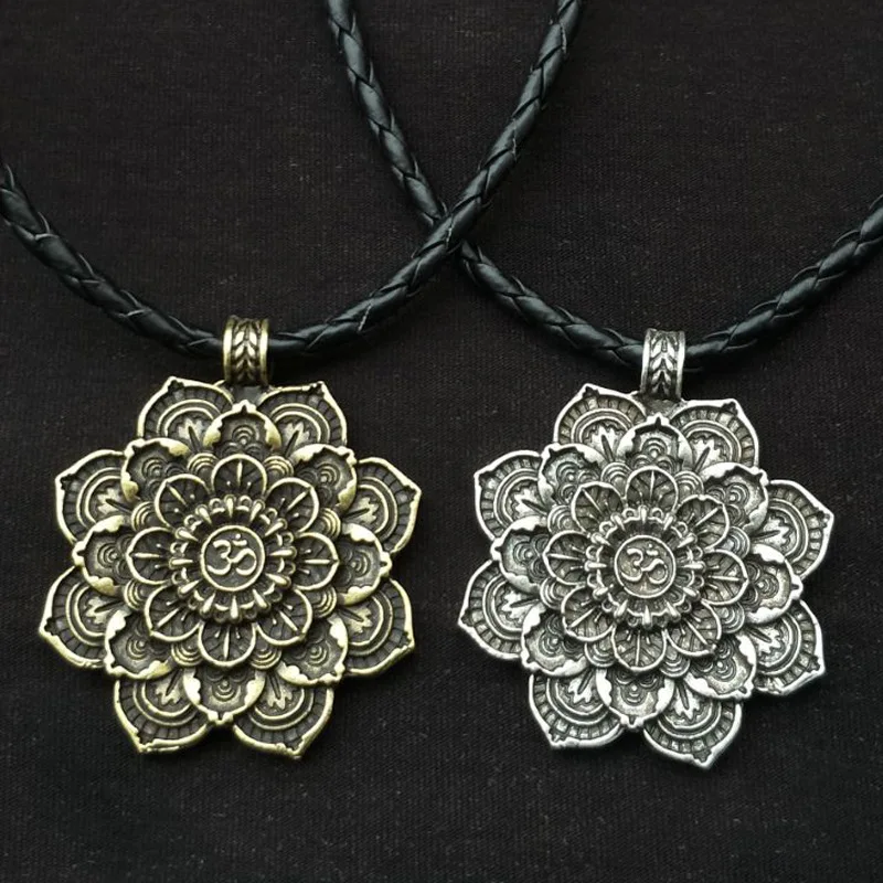 2022 Religion Totem Flower Of Life Teen Girls Gift Women 3D Blooming Yoga Mandala Jewelry Pendant Chain Vintage Viking Necklace