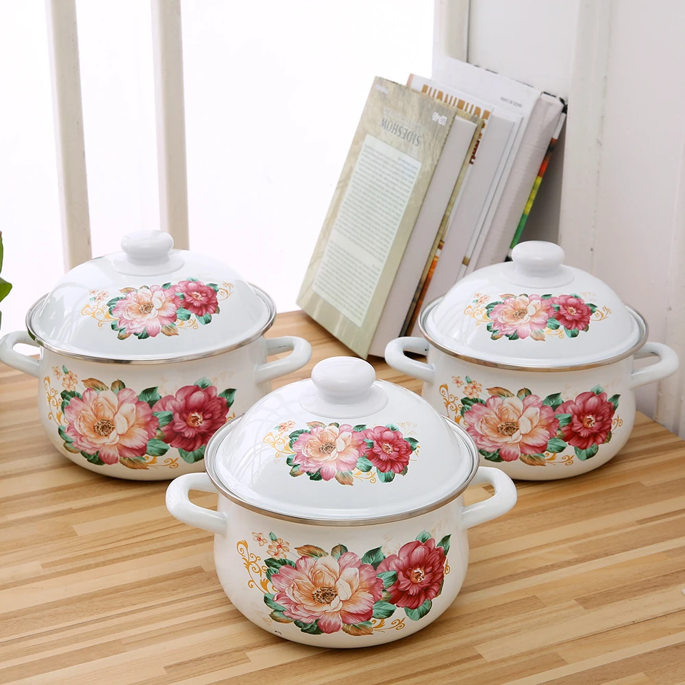 771DB Rani High quality factory Non Stick Pots Enamel casserole storage container cookware set for kitchenware