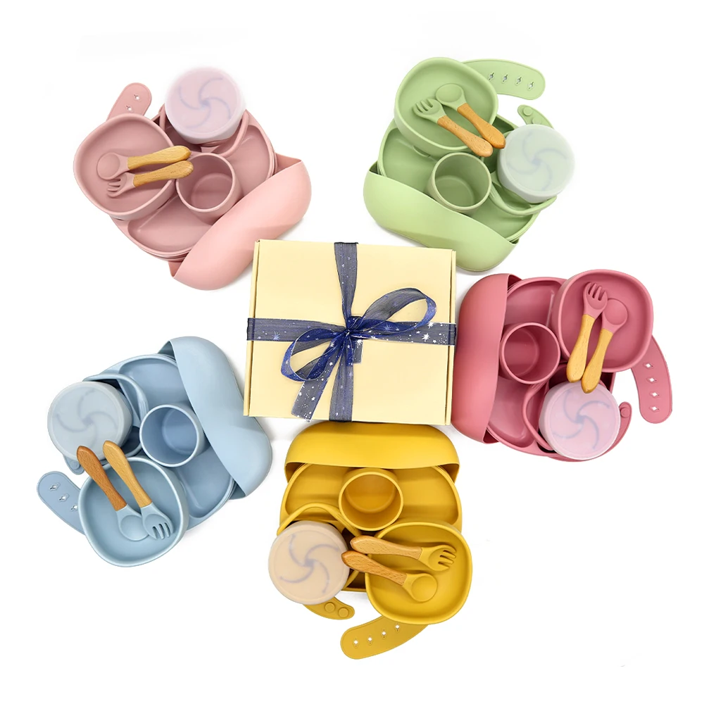 Wholesale Food Grade Mixing Suction Silicone Baby Bowl With Spoon