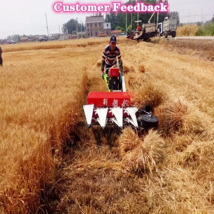 Hot Sale Small Grain Harvester/mini Rice Reaper with Diesel Engine Power/farm Reaper Binder Machine Wheat Cutting Machine 3 Rows