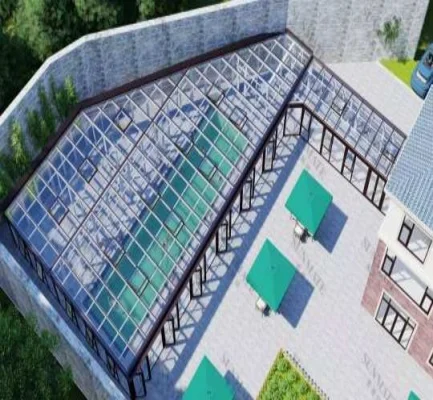 4 seson алюминиевая кривая поликарбонатная крыша патио бассейн стеклянный зимний убирающийся Солярий
