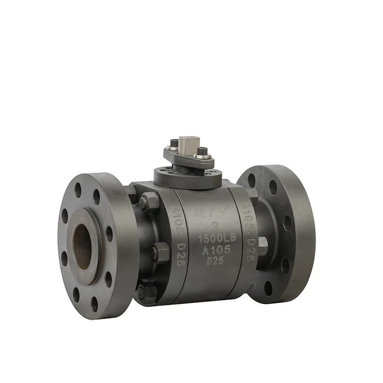 
Forged high pressure three-piece soft seal seat PEEK Hard seal STL/Ni55/Ni60 manual flange ball valve 