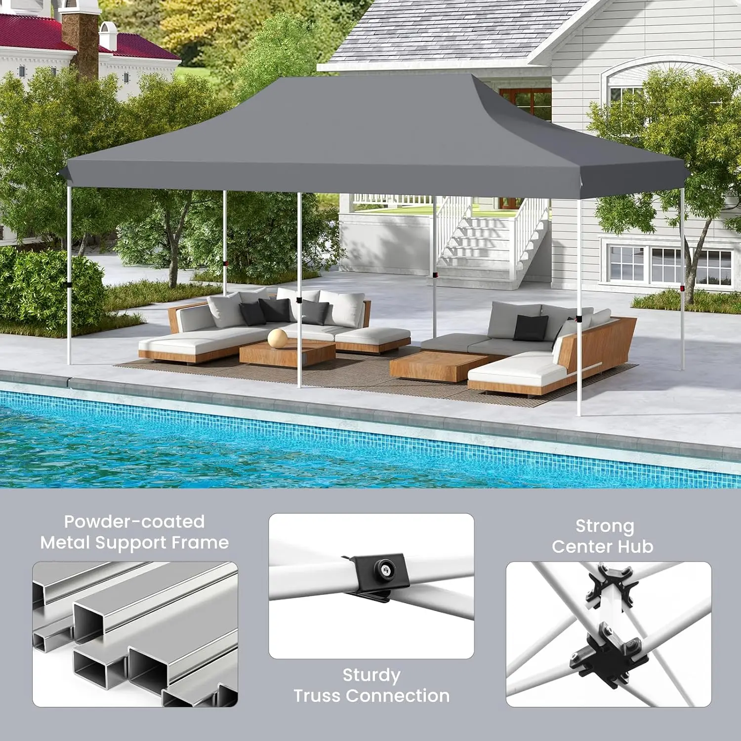 Factory Direct Supply 3X3 Hexagon Folding Trade Show Tent Outdoor Steel Frame with Oxford 600d Indoor Outdoor Promotional Events