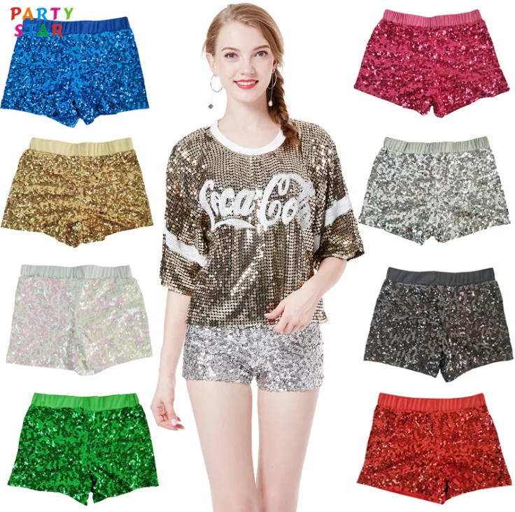 Hot Selling Party Stage Trend Hip-hop Jazz Dance Nightclub Stage Costume Multicolor Women Sequined  Shorts