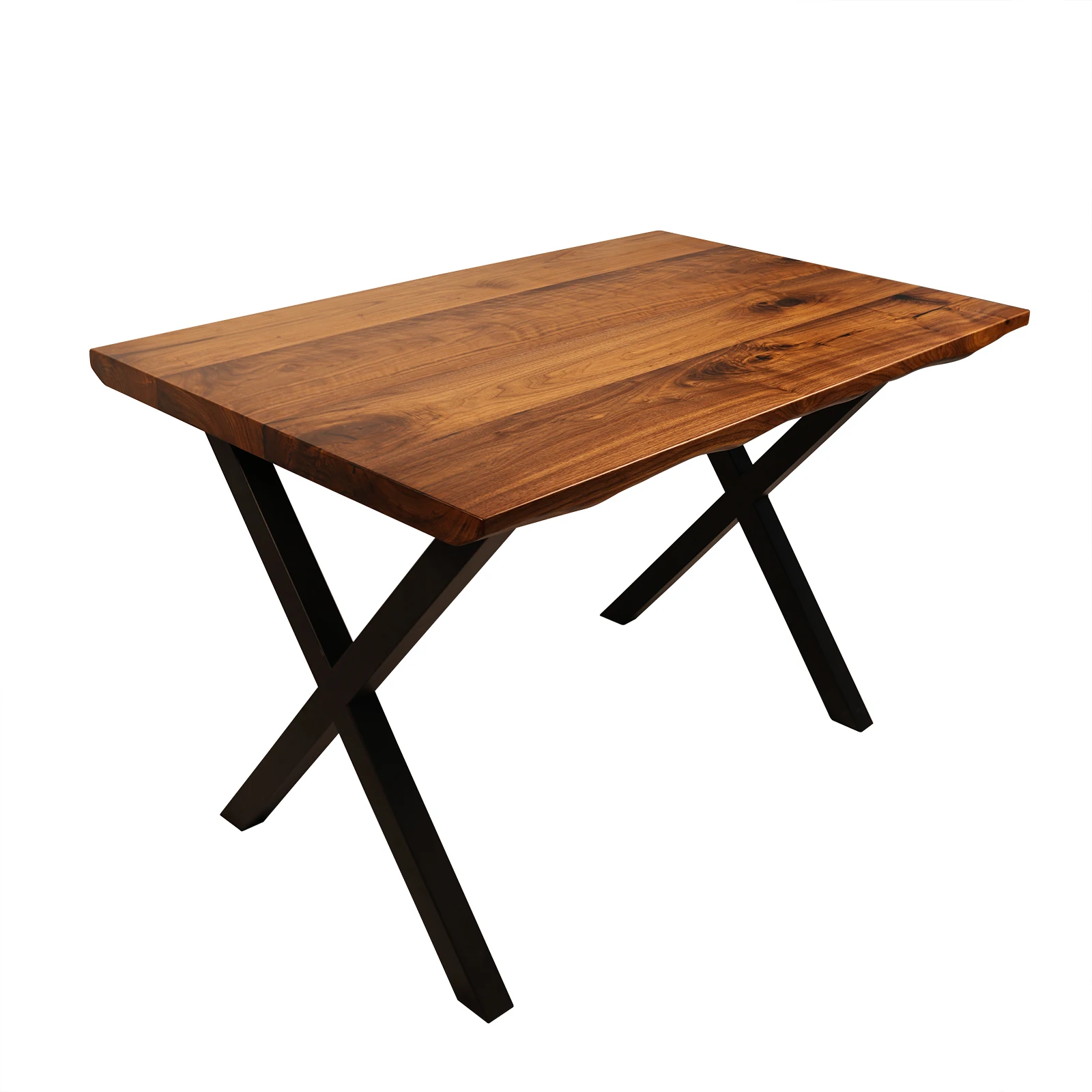 Офисный стол из массива черного ореха с прямой кромкой 30x48x1,75 дюймов с ножками в стиле X